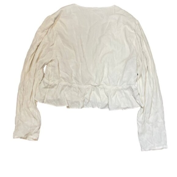 Aritzia Sunday Best V Neck Tie Blouse 1X - Picture 2 of 5